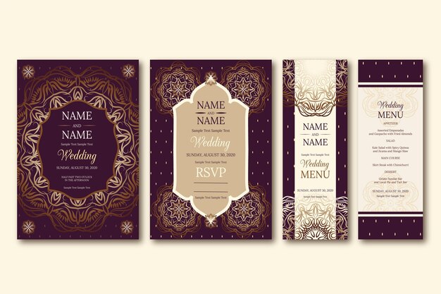 Indian wedding stationery template