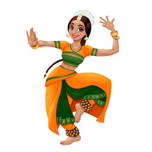 Free vector indian woman dancing