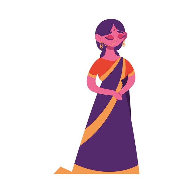 Free Vector indian woman portrait icon isolated