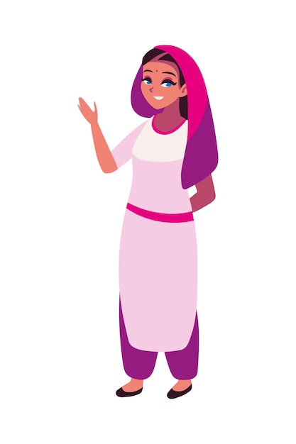 Free Vector indian woman young illustration isolated