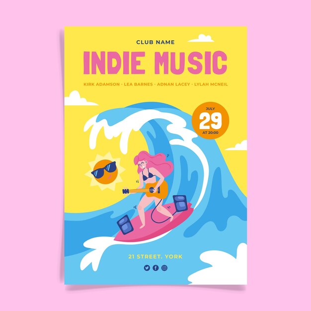 Indie music event poster design