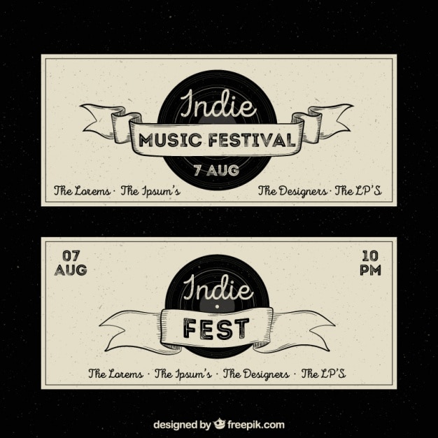 Free Vector indie music festival flyer 