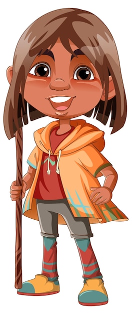 Free Vector indigenous girl cartoon character