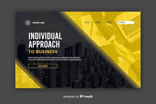 Free Vector individual approach business landing page