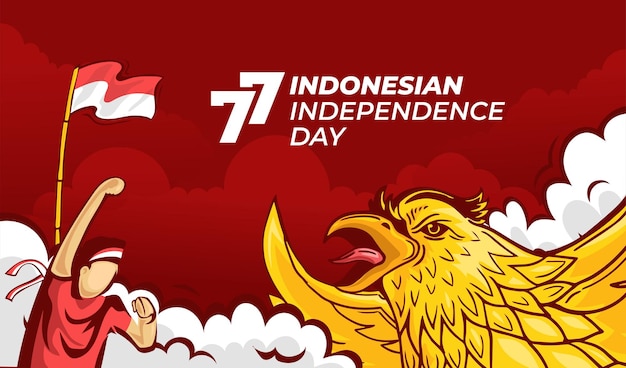 Indonesia's 77th independence day celebration Background Illustration