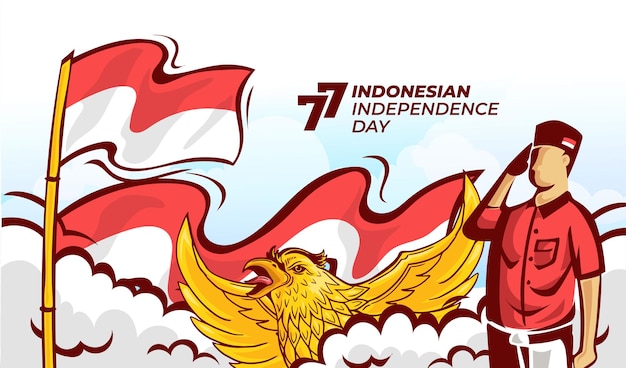 Indonesia's 77th independence day celebration Background Illustration