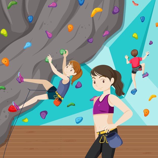 Indoor rock climbing gym