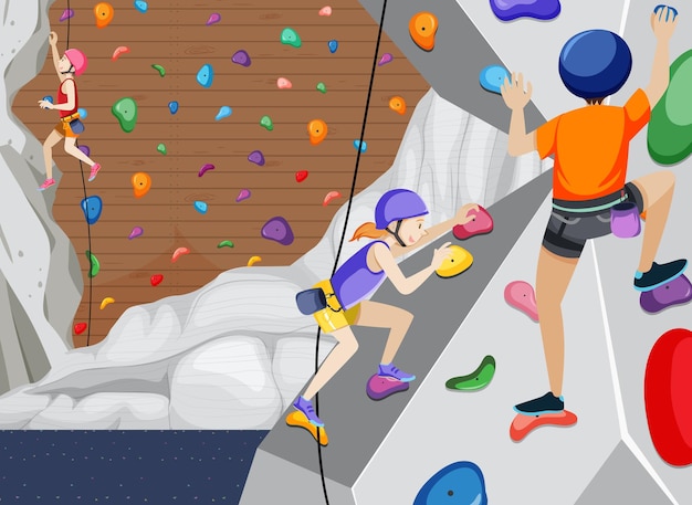 Indoor rock climbing gym