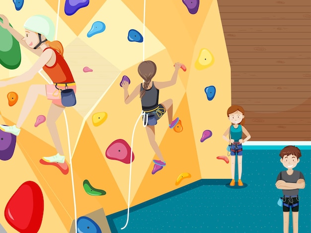 Indoor rock climbing gym