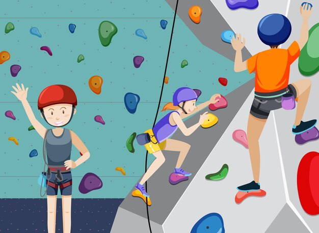 Indoor rock climbing gym