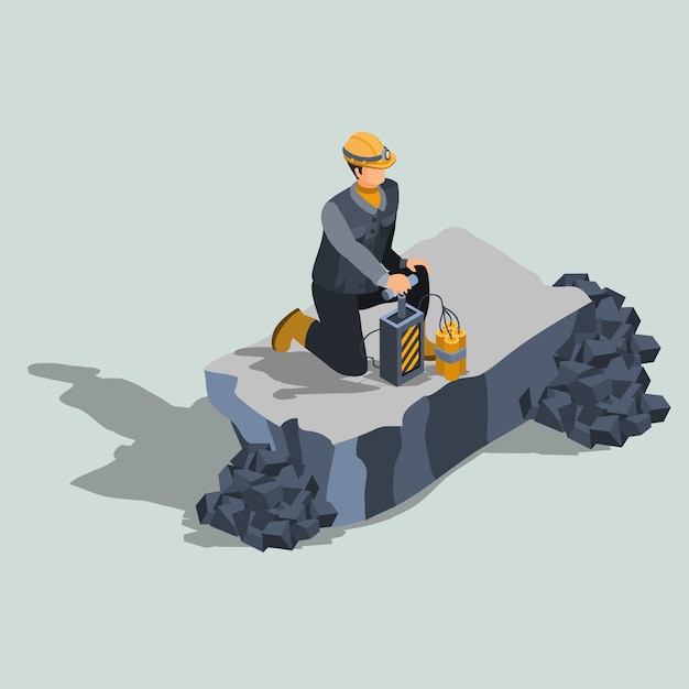 Free Vector industrial blaster expert isometric vector