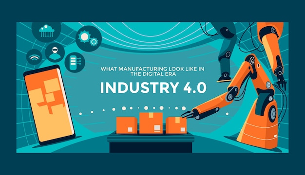 Free vector industry 4.0 banner design