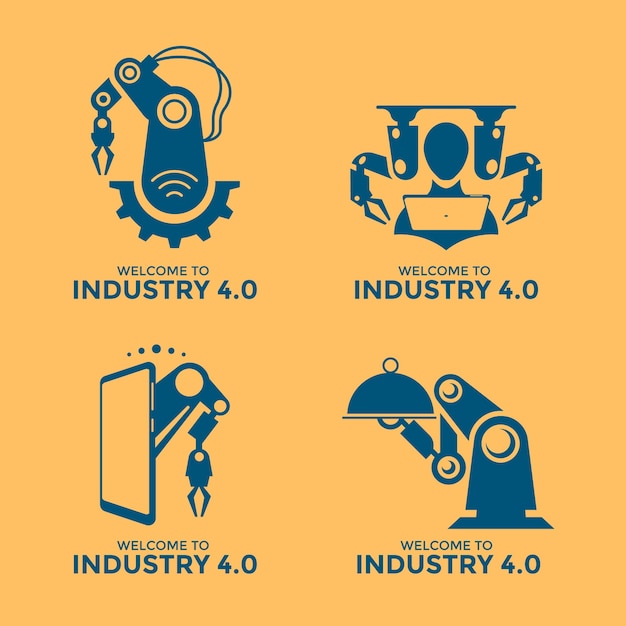 Free Vector industry 4.0 icon set