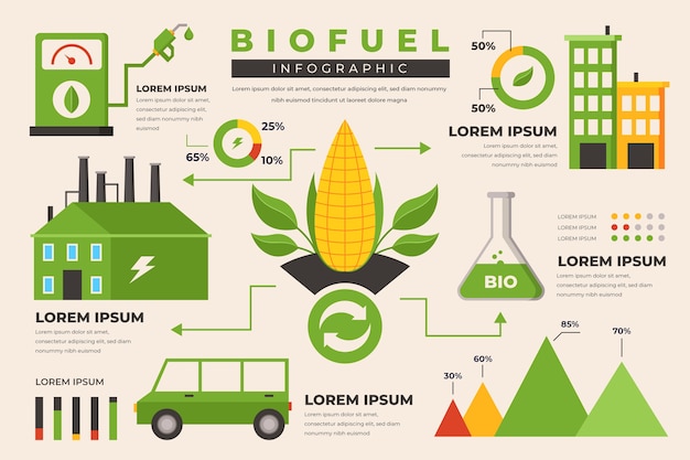 Industry flat biofuel infographic