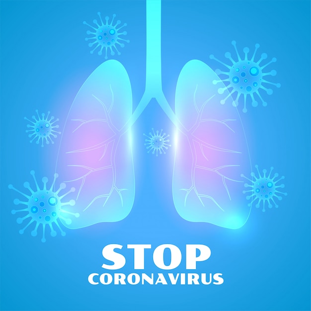 Infected lungs from nocel coronavirus disease background