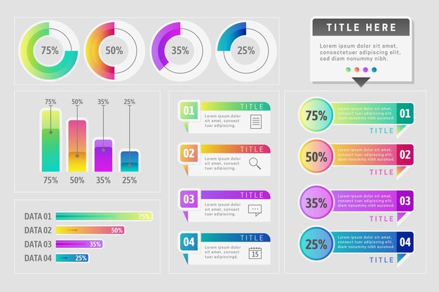 Infgraphic element collection template theme