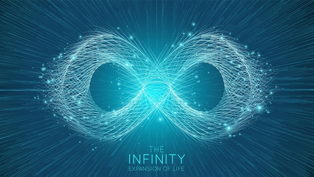 Infinity expansion of life. Infinity sign explosion