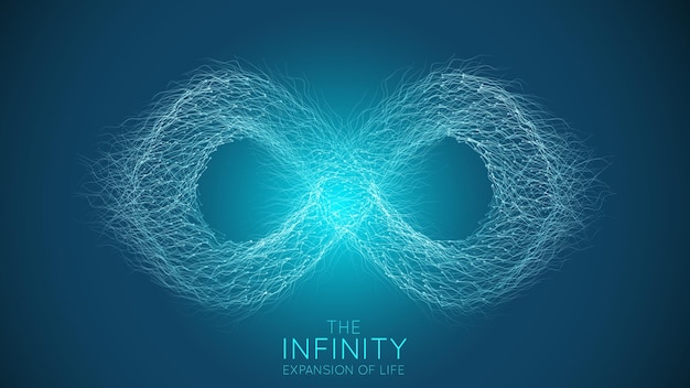 Infinity expansion of life. infinity sign explosion