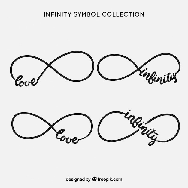 Free vector infinity symbol collection with word