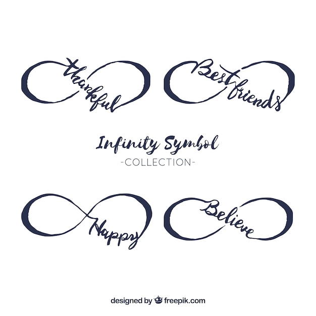 Free vector infinity symbol collection with word