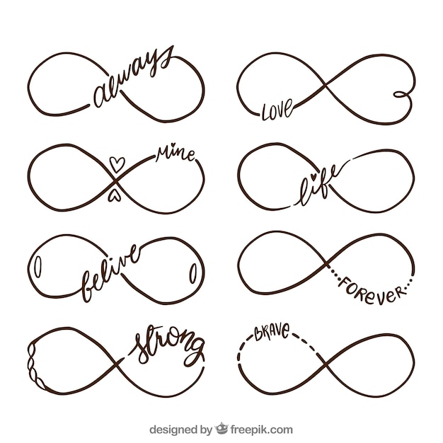 Free Vector infinity symbol collection with word