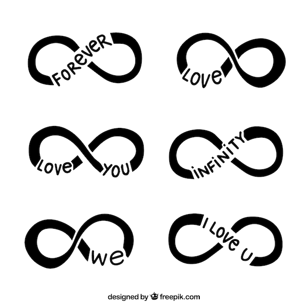 Free vector infinity symbol collection with word