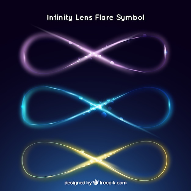 Free Vector infinity symbol with lens flare effect collection