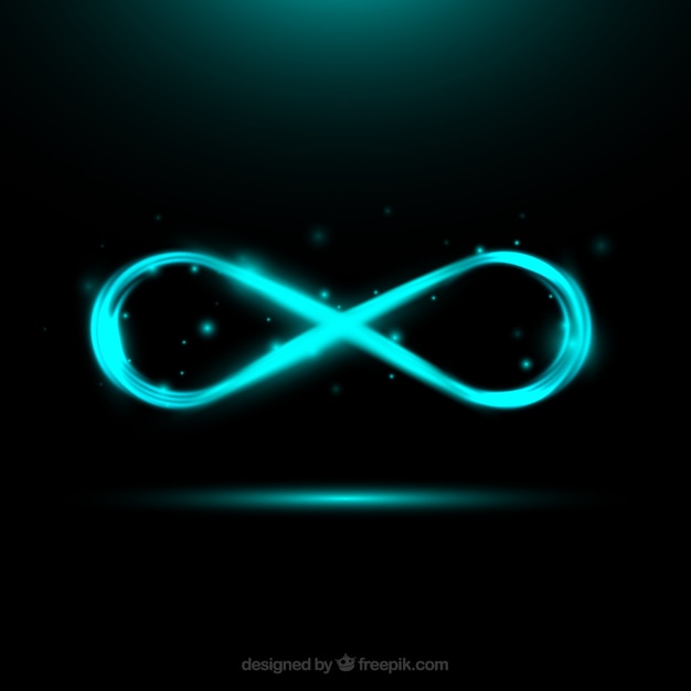 Free vector infinity symbol with lens flare effect