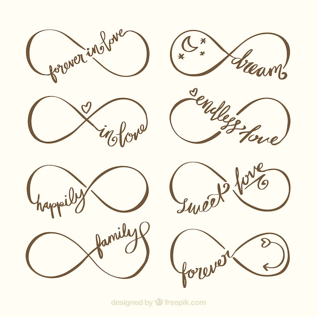 Free Vector infinity symbol with word collection