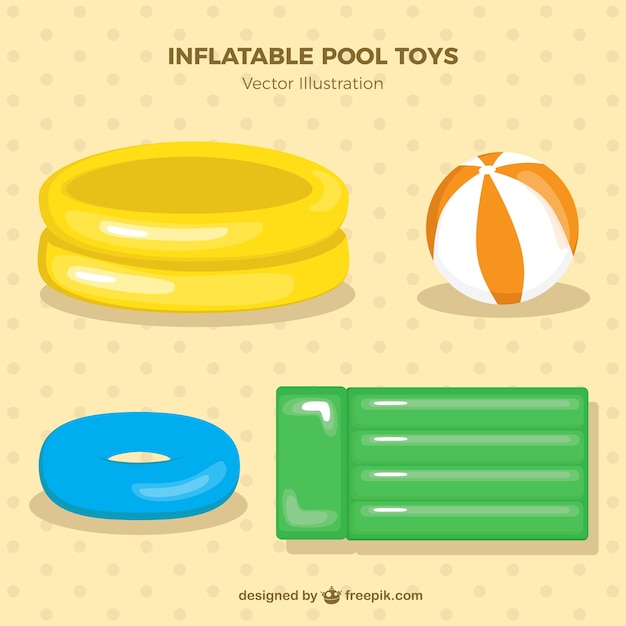 Inflatable pool toys pack in soft colors