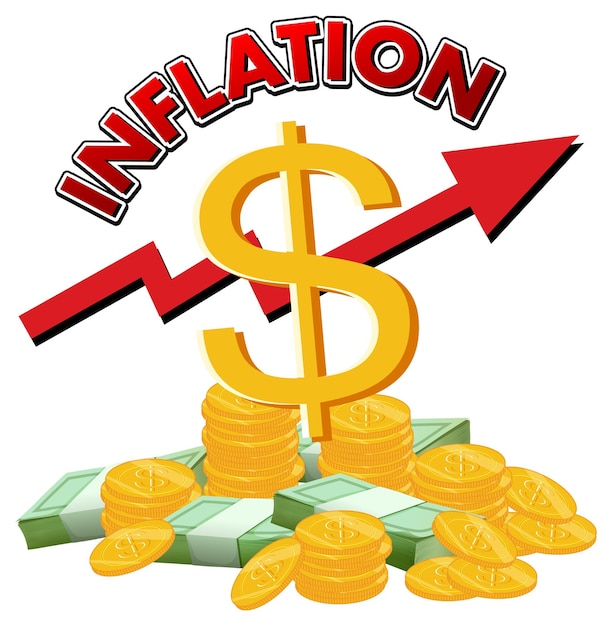 Inflation logo with pile of money