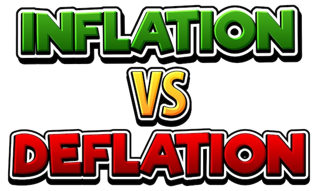 Inflation vs deflation font logo