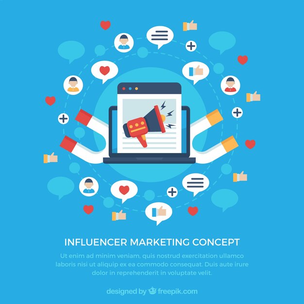 Influence marketing concept with magnets