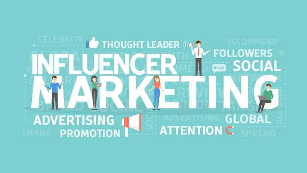 Influencer marketing concept Idea of attention advertising and media