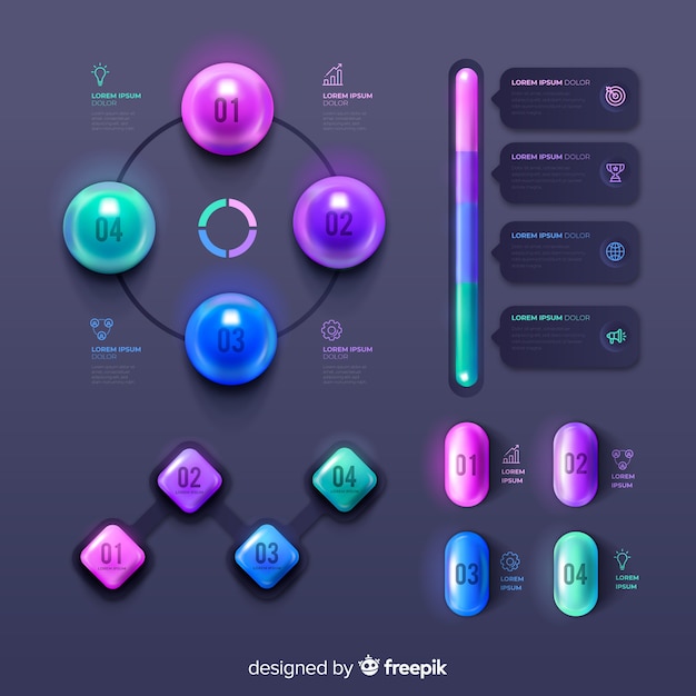 Free Vector infografic element collection