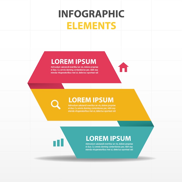 Infograph with a 3 color ribbon