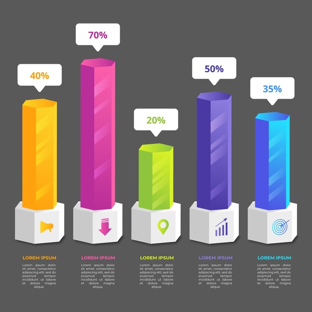 Infographic 3d bars template