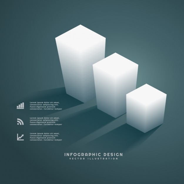 Free vector infographic 3d bars