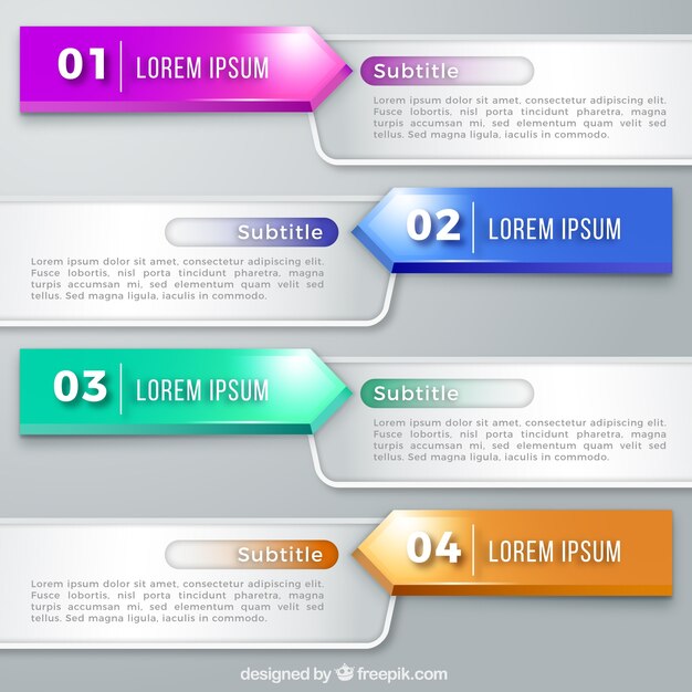 Infographic banners arrow shaped