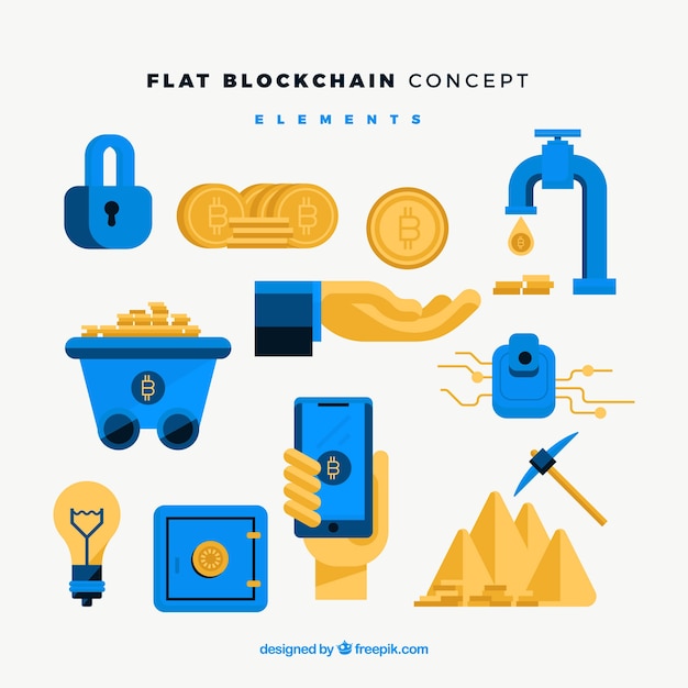 Free Vector infographic blockchain concept