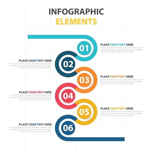 Free vector infographic business template with circular elements