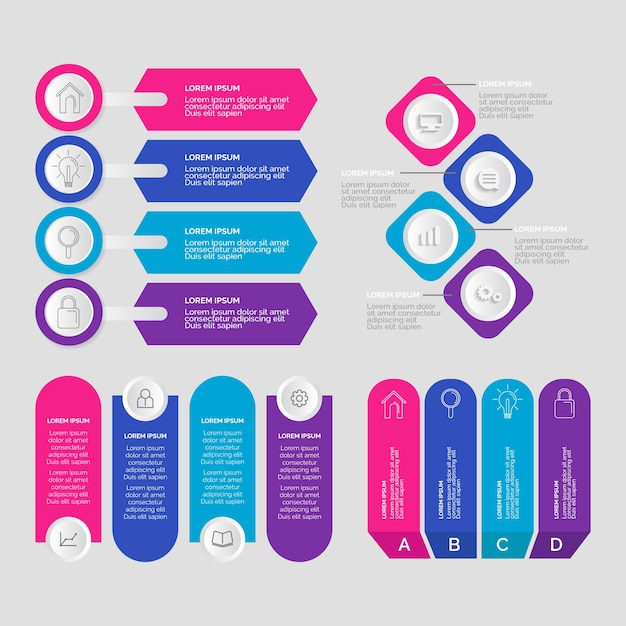 Infographic chart element collection