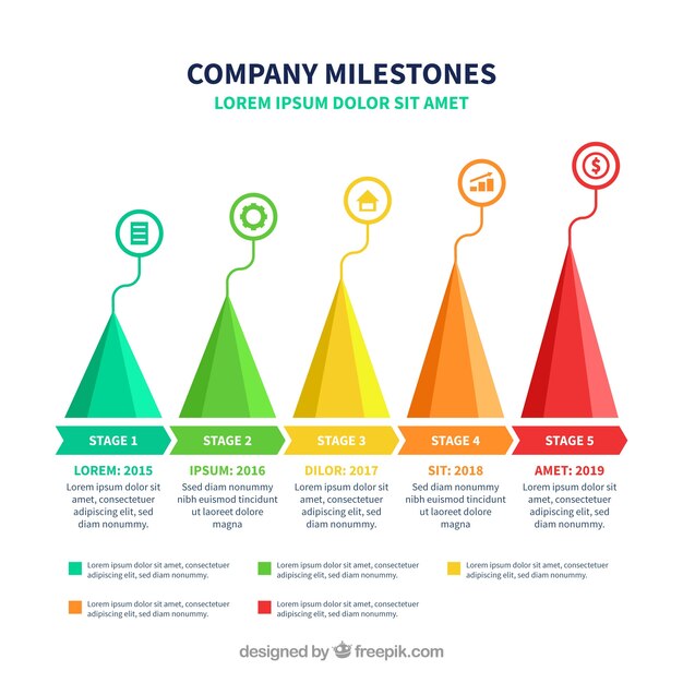 Infographic company milestones concept