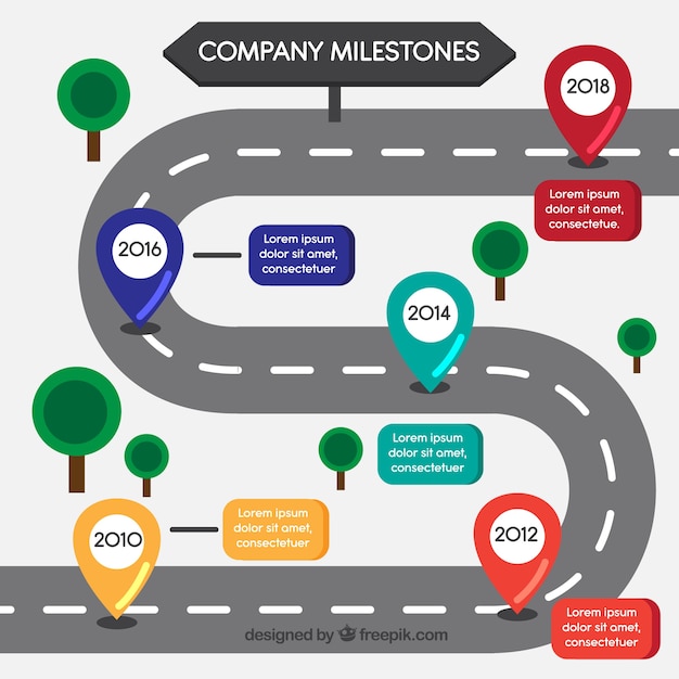 Infographic concept with winding road