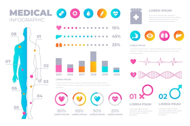 Free vector infographic design medical data