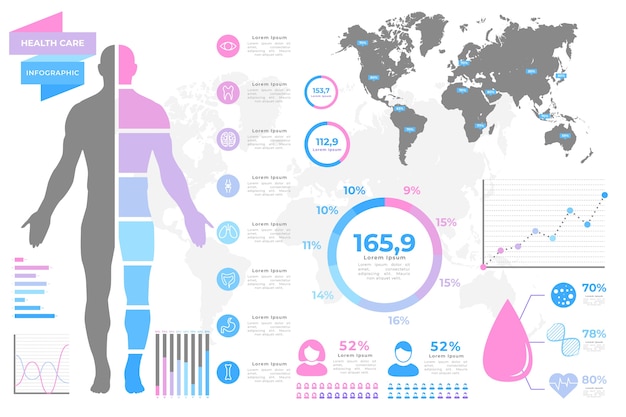 Free Vector infographic design medical information