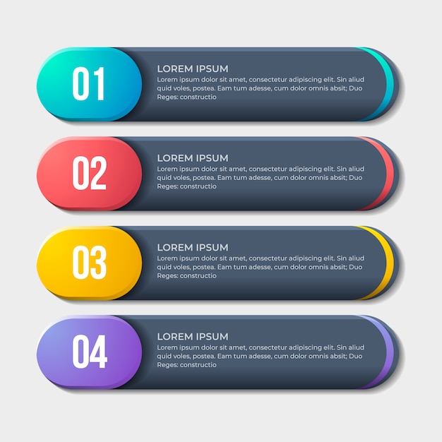 Free Vector infographic design with steps