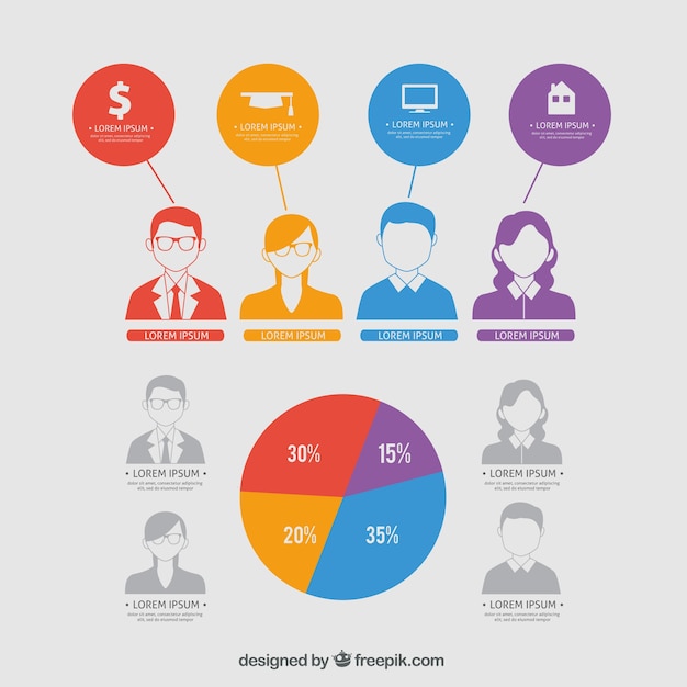 Infographic design with young people