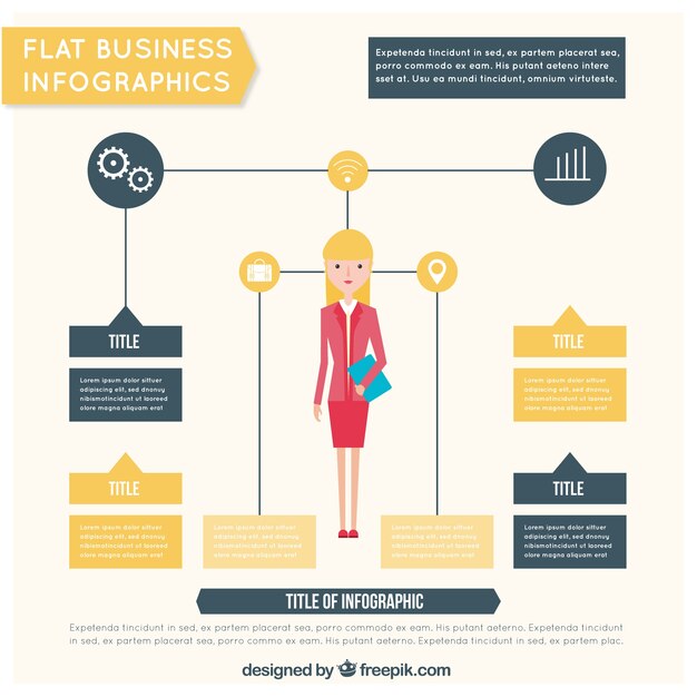 Infographic diagram with businesswoman