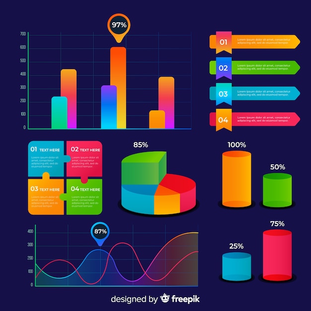 Free vector infographic element collectio